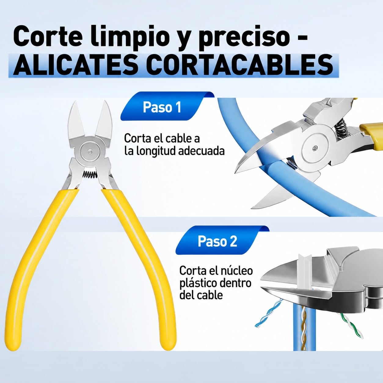 Juego de herramientas de red profesional 14 en 1: pinzas engarzadoras RJ45, Cat6 passthrough y botes protectores, probador de cables, pelacables, herramientas de perforación Ethernet