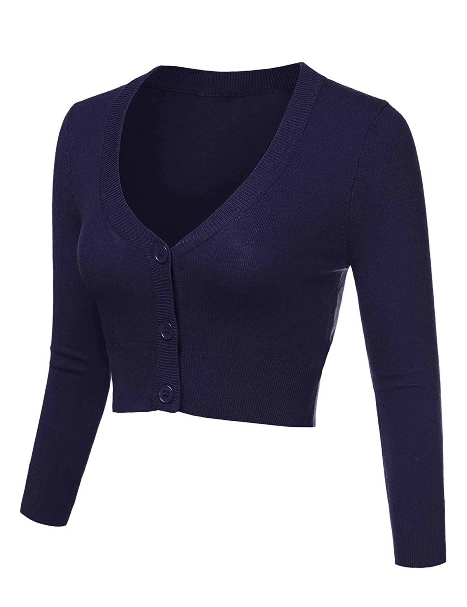 Totatuit Gilet Été Manches Longues Cardigan Léger Veste Courte Chic et Élégant Col V Boutonné Coupe Ajustée