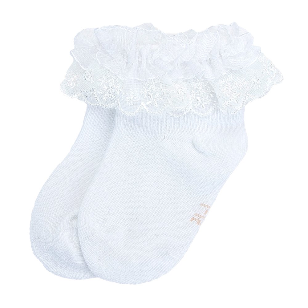ESTAMICO 3 Paar Socken mit Rüschen aus Spitze für Baby Mädchen
