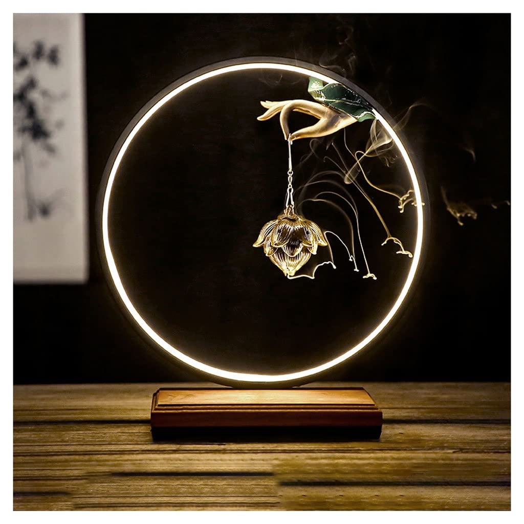 Basxdrfxz A Incense Holder Base Backflow Incense Ornaments Home Living Room Bedroom Hanging Ball Sandalwood Furnace Decoration Hotel Supplies(A)
