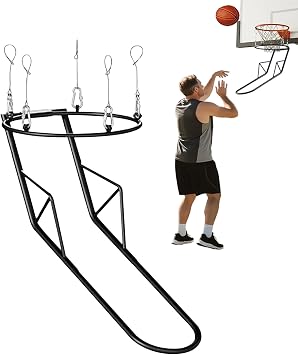 Basketball Return Attachment for Hoop | Metal Training Equipment - Basketball Rebounder,for Court Backyard Outside Indoor Door Training School Gym Teens Students