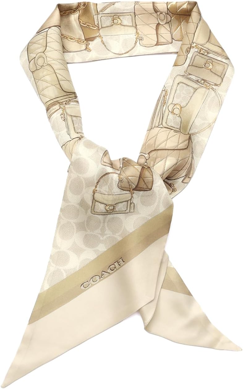 Coach womens Stacked Tabby Printed Wide Silk Skinny Coach womens Stacked Tabby Printed Wide Silk Skinny