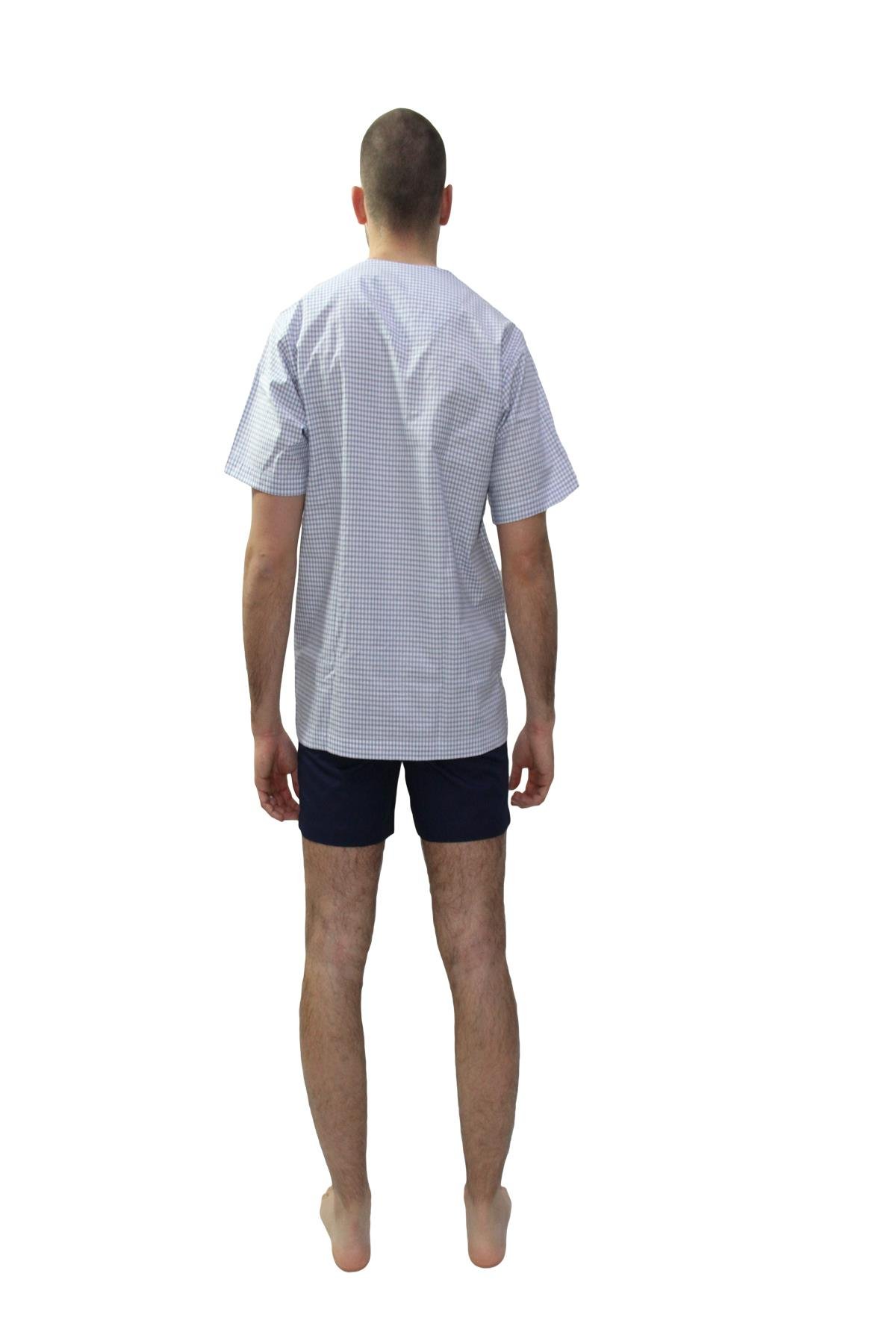 Ferrucci Pigiama Uomo Estivo in Puro Cotone di Batista Aperto. Prodotto 100% Made in Italy