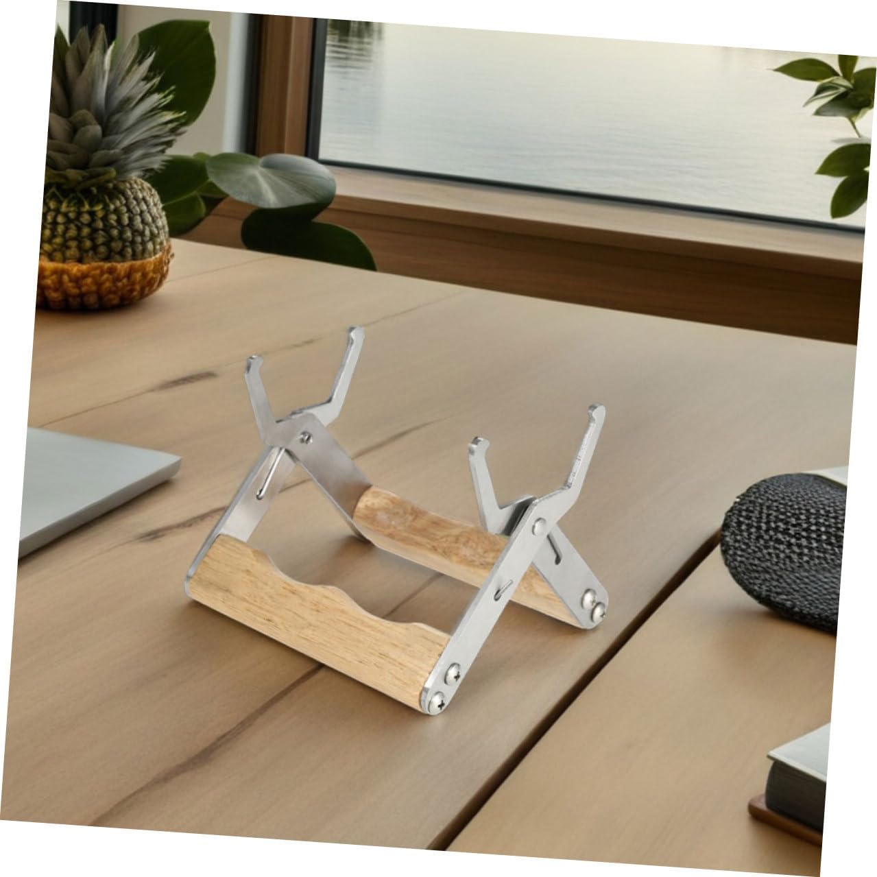 Mikikit 4pcs Stainless Steel Beehive Frame Gripper and Lifter Tool with Wood Handle for Beekeeping Harvesting and Hive Inspection