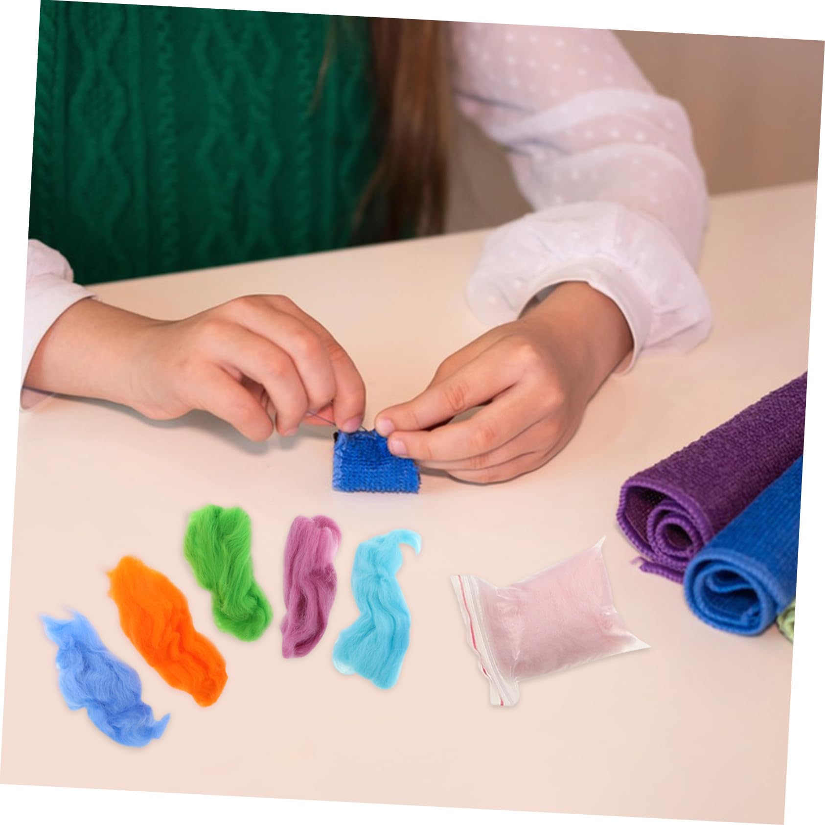 Lana de Fieltrar Aguja de Colores 100 Piezas para Manualidades