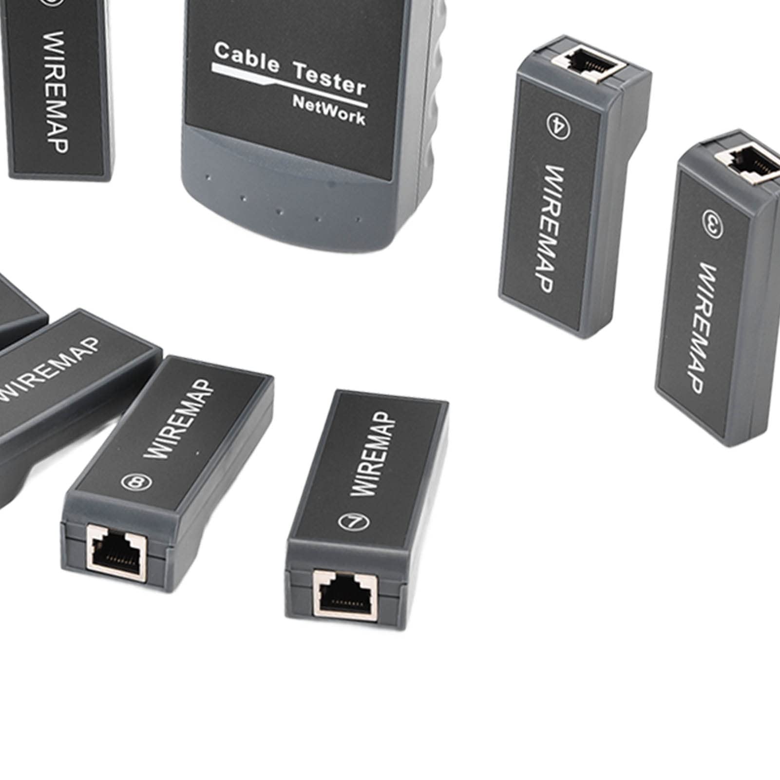 YWBL-WH Tester per Cavi di Rete RJ45 con Display LCD 8 unità Remote per Test di connettività con Punto di Interruzione di Lunghezza Strumento di Test Multifunzionale Professionale per Tecnici