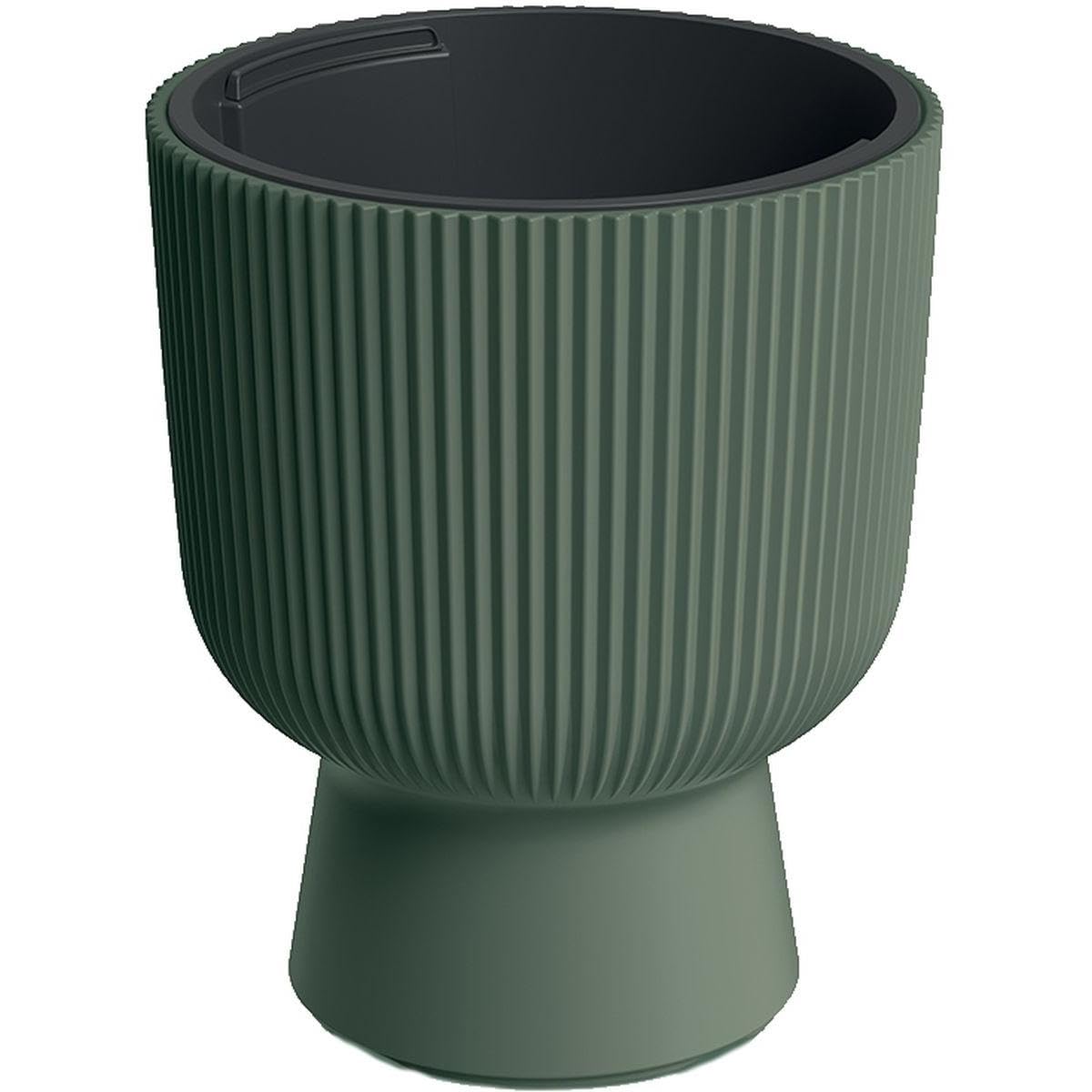 TRANS - PAL Decorative Planter with Insert, Indoor Outdoor Cylindrical Flower Pot, Multiple Sizes and Colors Large (Green, ⌀ 390 mm)