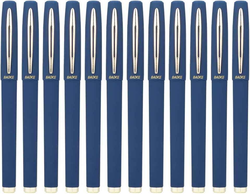 Gel Ink Pens Rollerball Pens 0.7mm Medium Line, Box of 12 Pack, PC1838 (blue)
