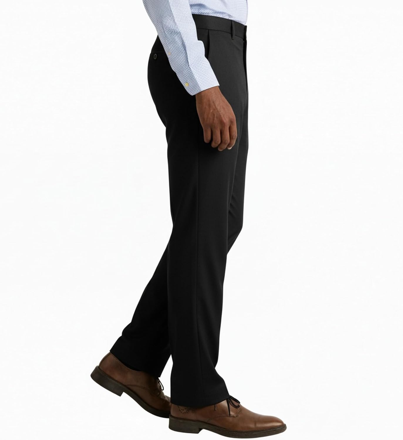 Men’s Straight-Fit Business Casual Dress Pants with Expandable Waistband, Wrinkle-Free Stretch Slacks - Image 2