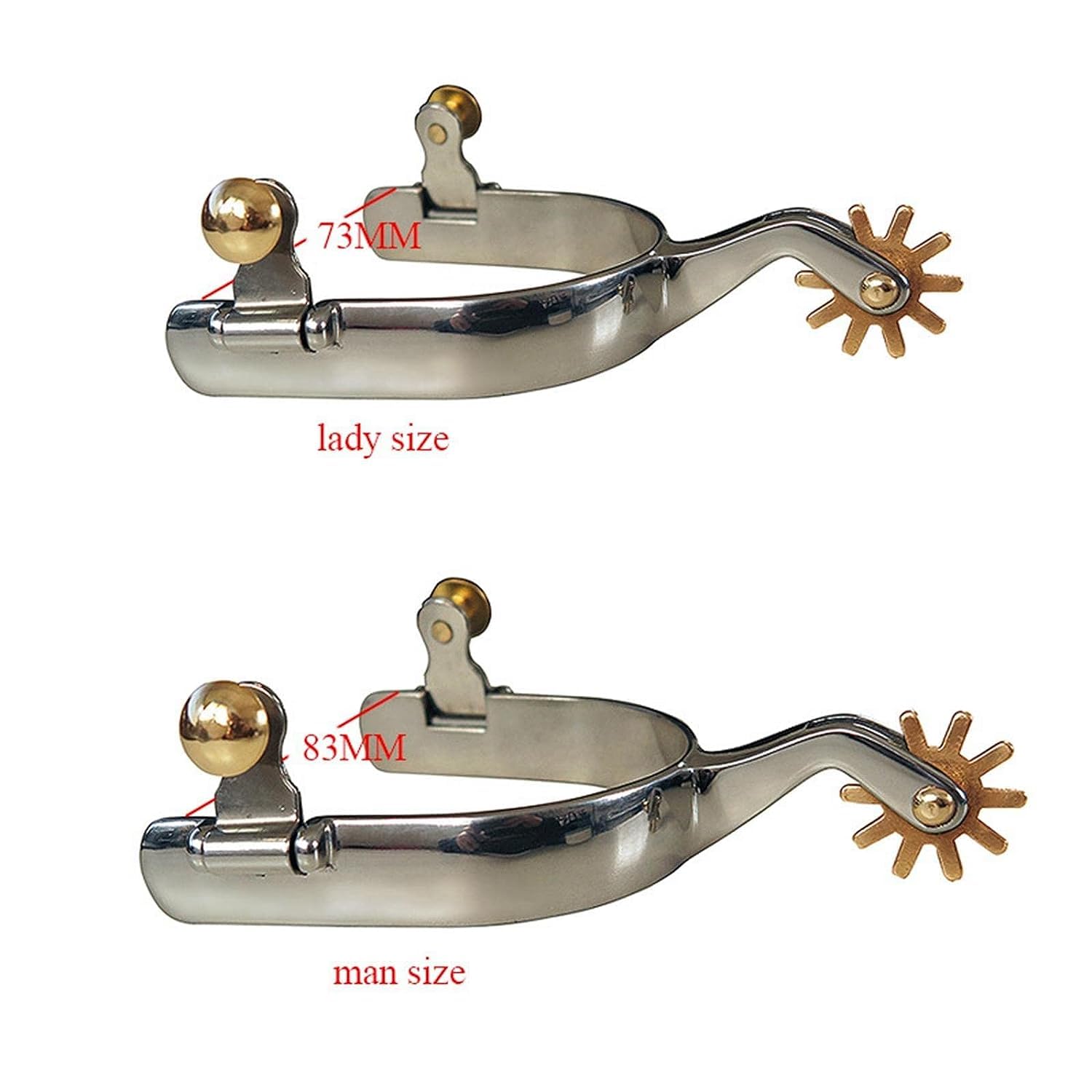 2 espuelas de caballo de acero inoxidable para botas ecuestres, decoración de botas de vaquero para hombres y mujeres, jinetes occidentales, amantes de la equitación, espuelas plateadas