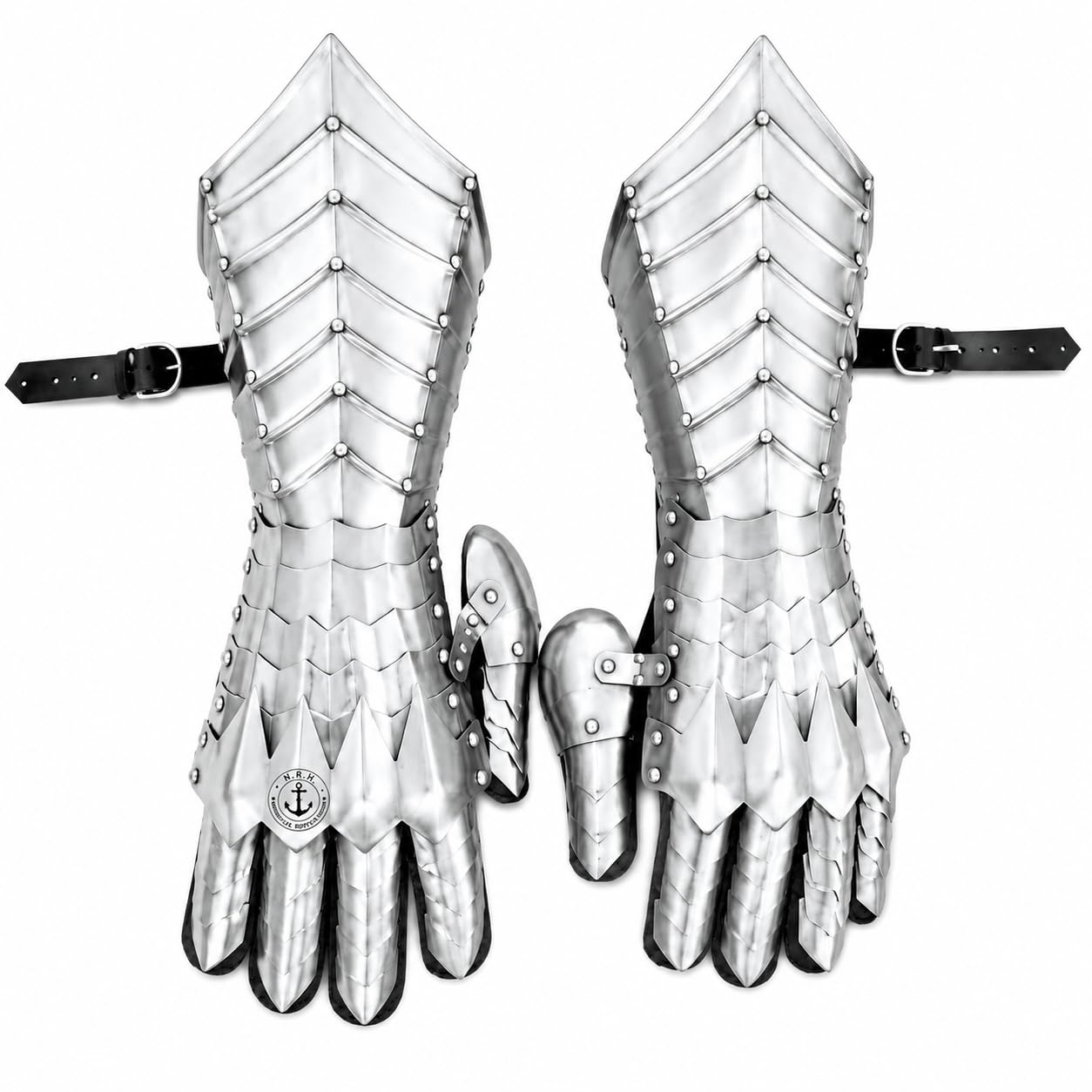 Nazgul Fantasy Steel Gauntlets | Lord Ringwraiths Silver Finish Medieval Crusader Armor Gloves | Authentica Replica for Cosplay & Halloween