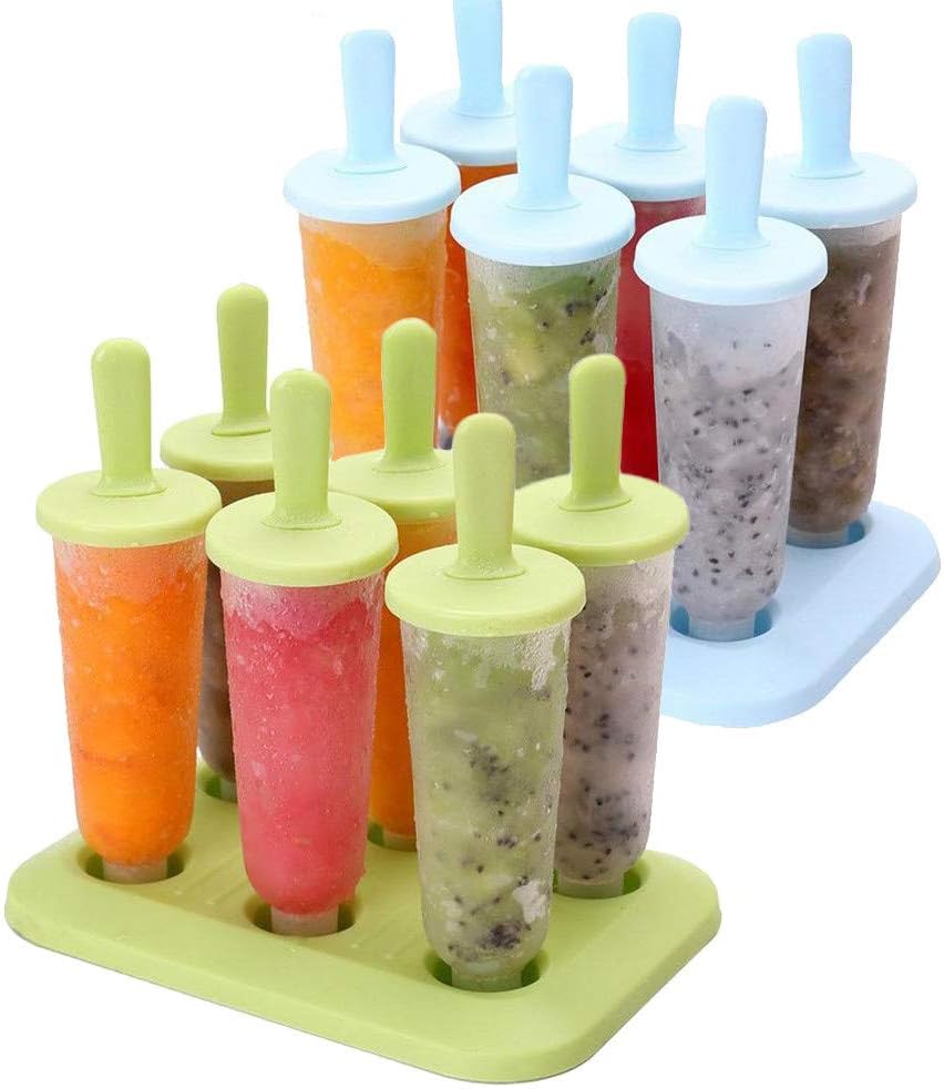 2 Set 12pcs Reusable Popsicle Molds Ice Cream DIY Pop Molds Maker