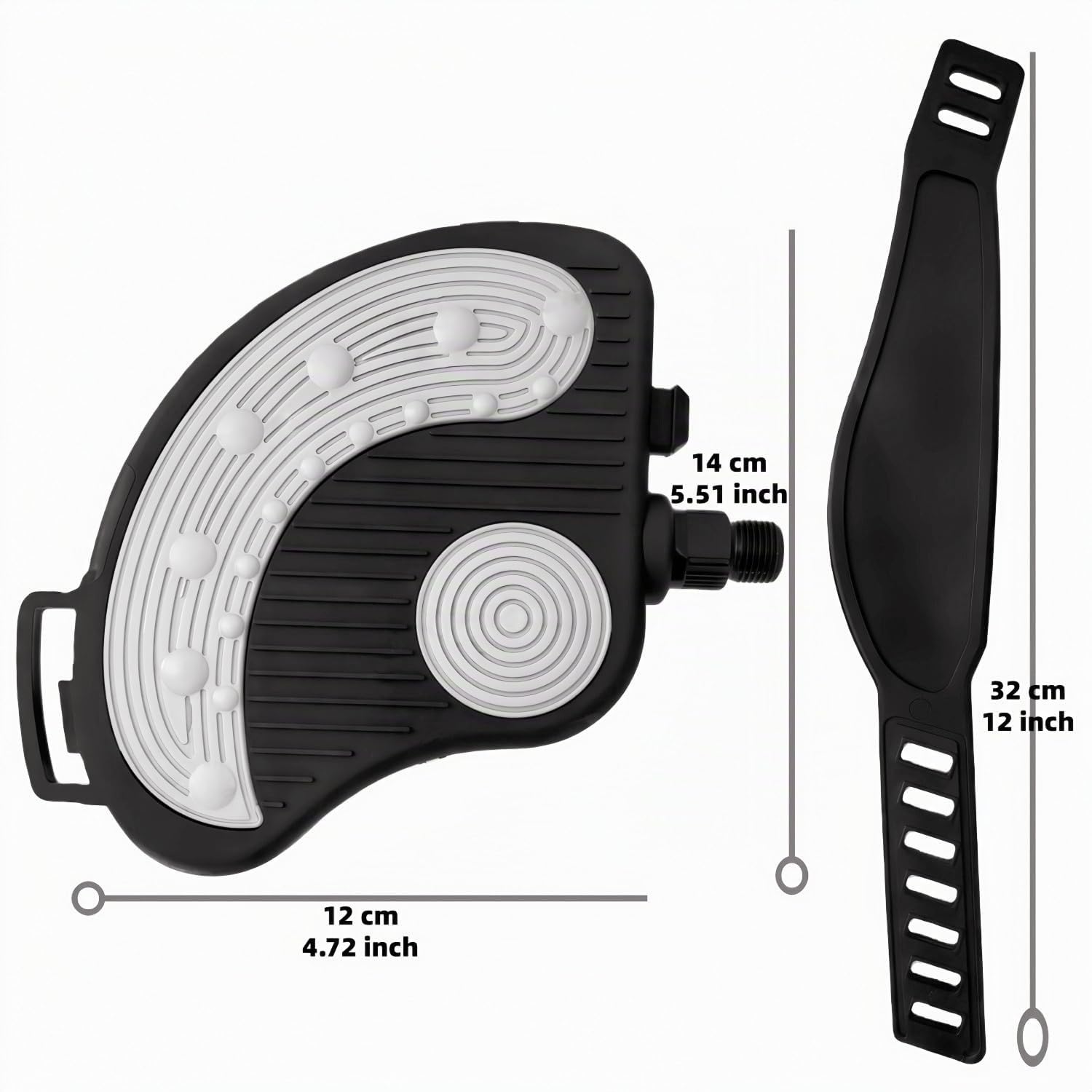 YBEKI 1 paire de pédales de vélo d'appartement de qualité supérieure avec sangles – Broche 9/16" (14,3 mm) et 1/2" (12,7 mm) – Compatibilité universelle avec Peloton, Schwinnn, Kettler, Christopeit