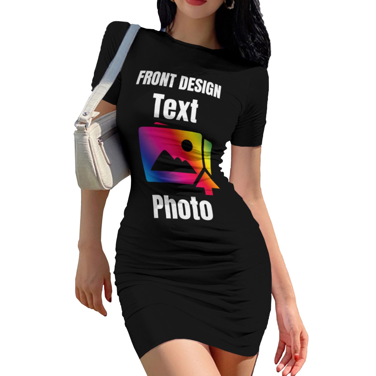 Custom Bodycon Dress - Personalized Stretchy Pencil Dress High Waist Work Party