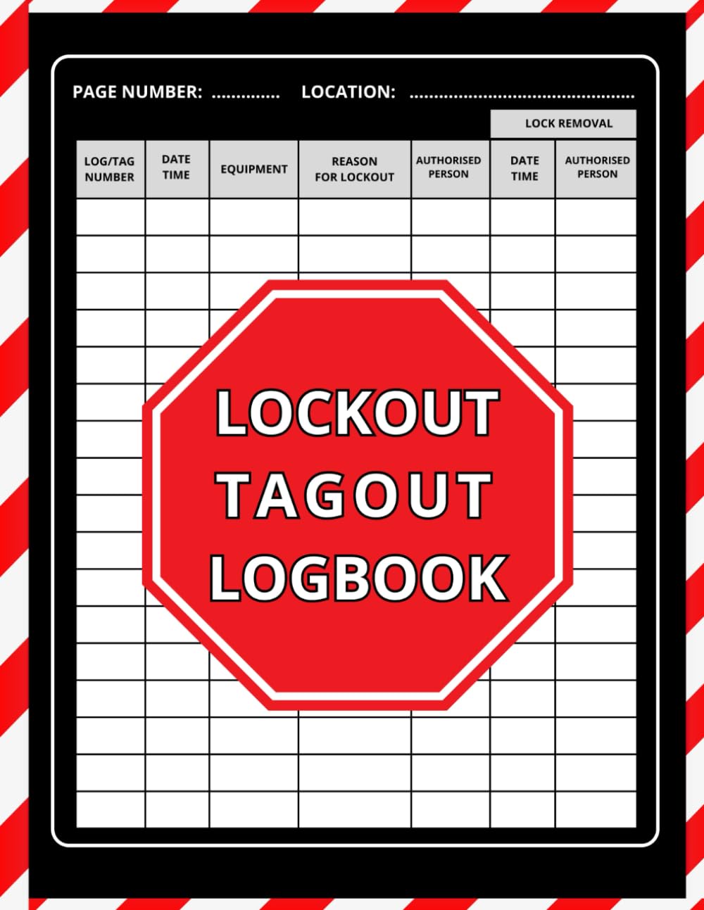 Lockout Tagout Logbook Maintenance Log Sheet, Safety Record Keeping