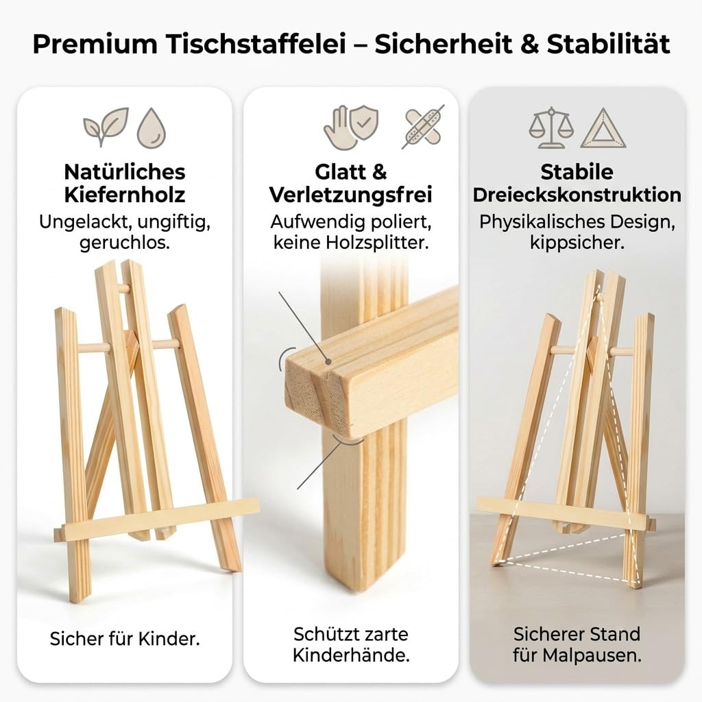 Caballete profesional de madera pequeño, estable mini caballete, pequeño soporte de lienzo Easel para la mesa, soporte decorativo para lienzo, soporte de imagen de pino, L