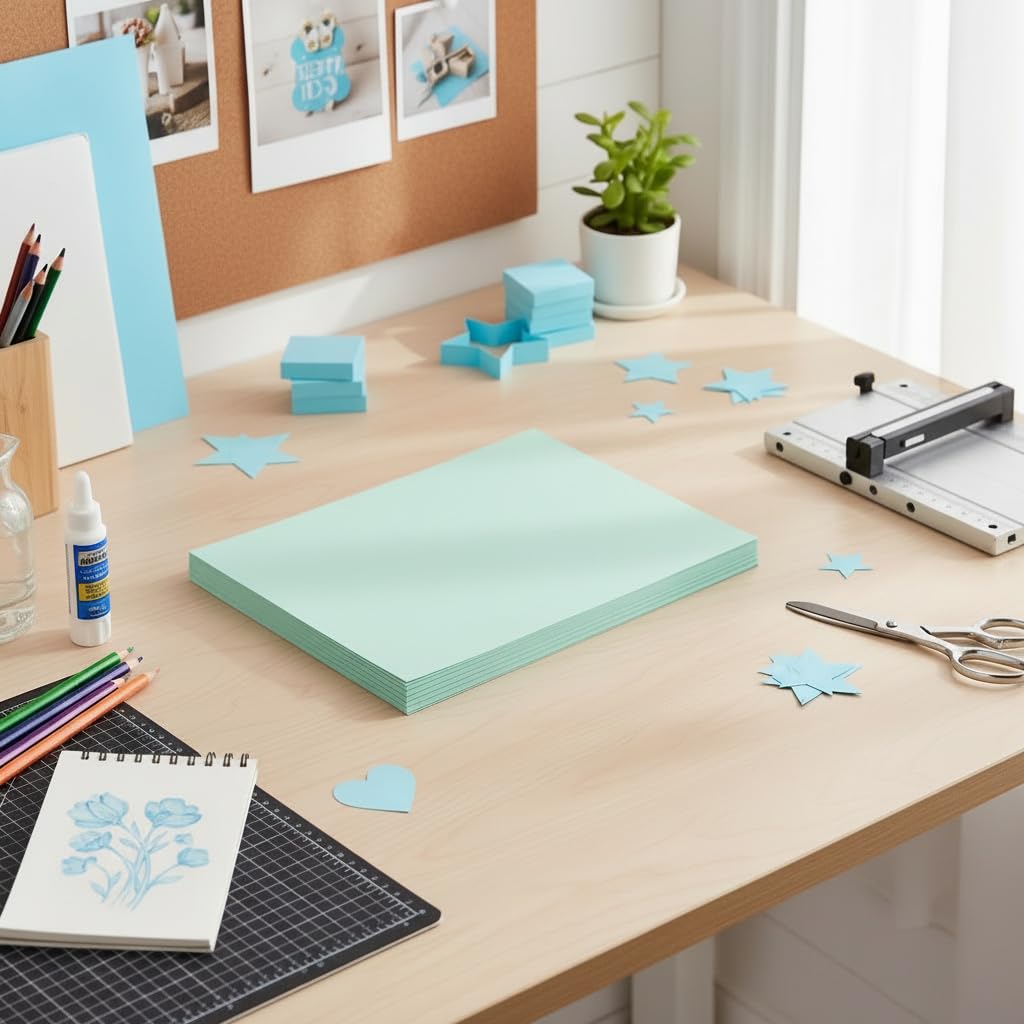 Couverture en vélin Bristol de 30,4 kg, finition lisse, lot de 250 feuilles - Papier cartonné lourd de qualité supérieure pour travaux manuels, impression et projets professionnels, sans acide (1