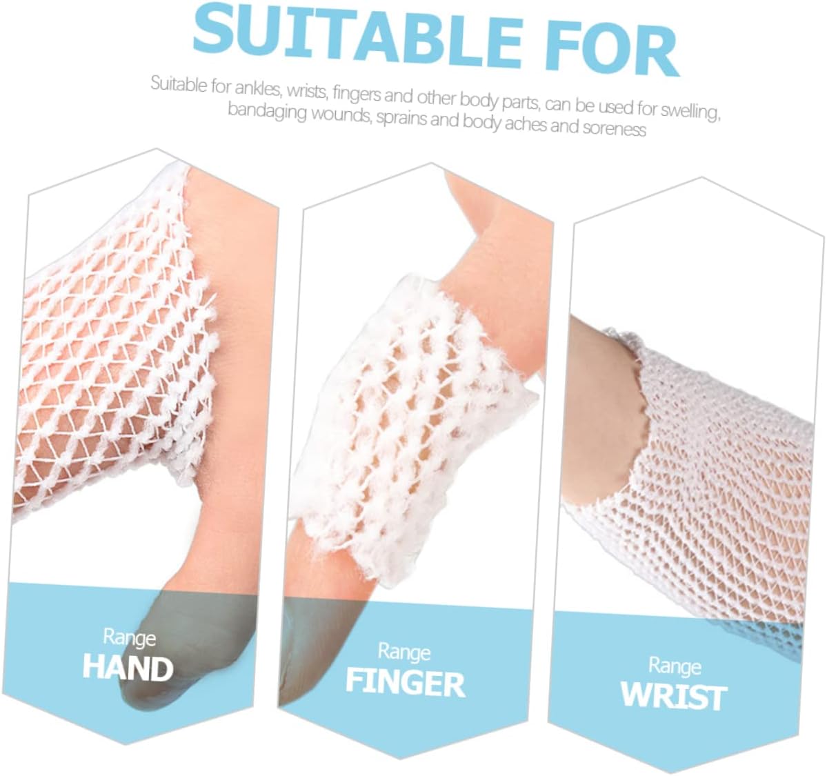 VALICLUD 1Roll Stretchy Wrap Elastic Bandage Tape for First Aid Mesh Bandage for Finger and Joint Support Breathable and Comfortable Durable Use for Home and Outdoor Activities