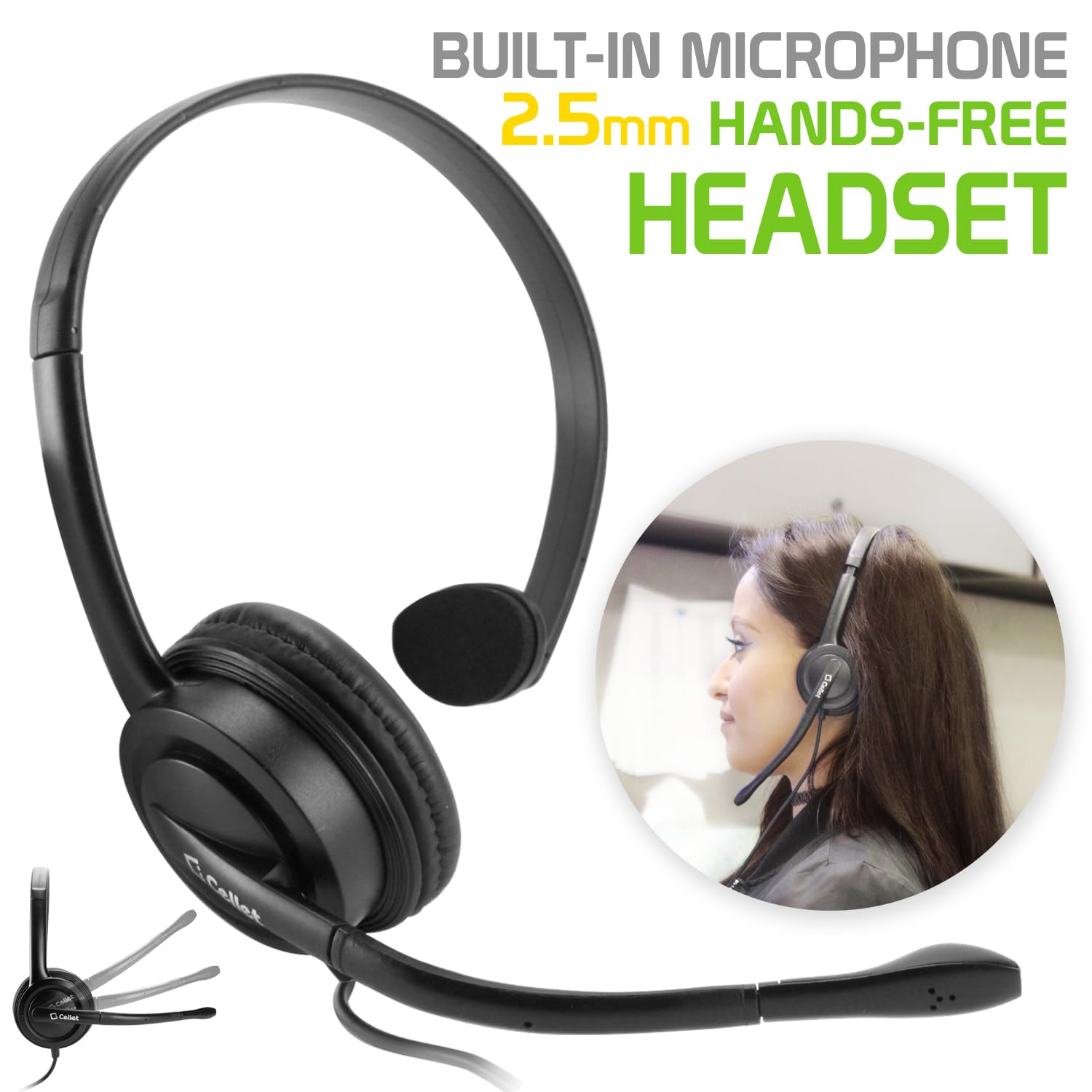 Amazon.com: Cellet Premium Mono 2.5mm Hands-Free Adjustable