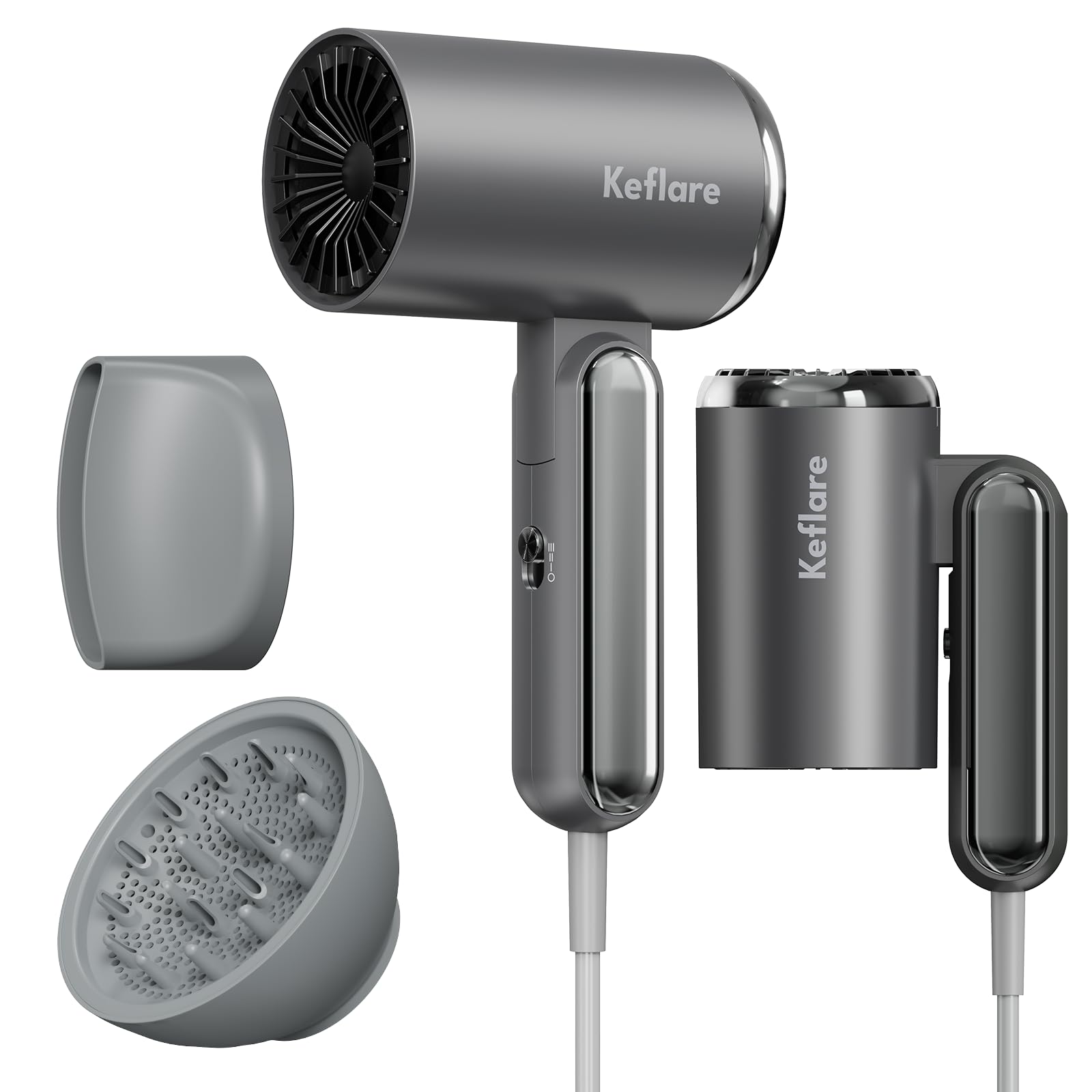 Hair Dryer 1800W Ionic Fast-Drying with Diffuser Concentrator Nozzle for Curly Hair Mini Blow Dryer with Compact Design