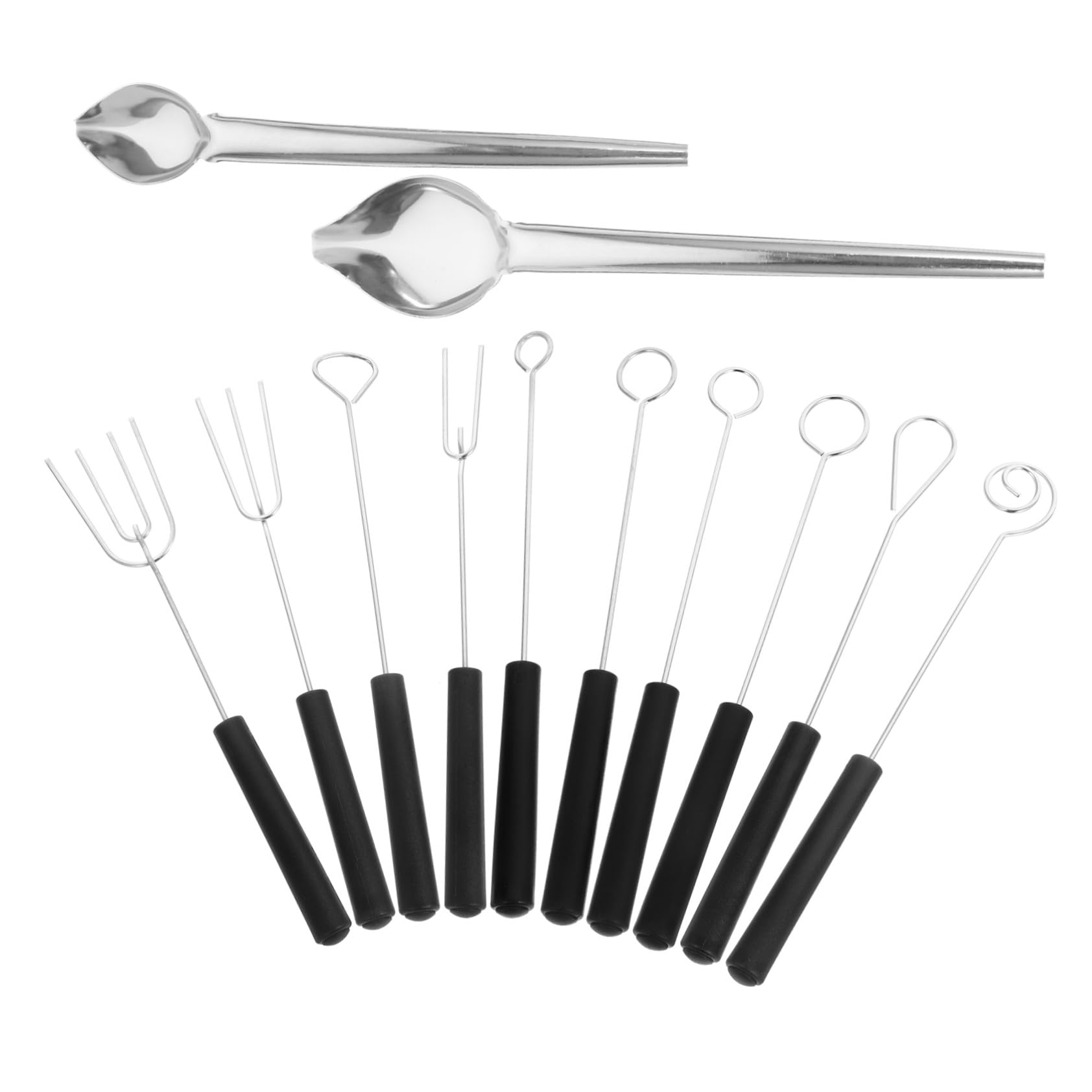 Utensilios de Acero Inoxidable para Decoración Cucharas y Tenedores para Bañar Chocolate y Herramientas Versátiles para Repostería y Cocina