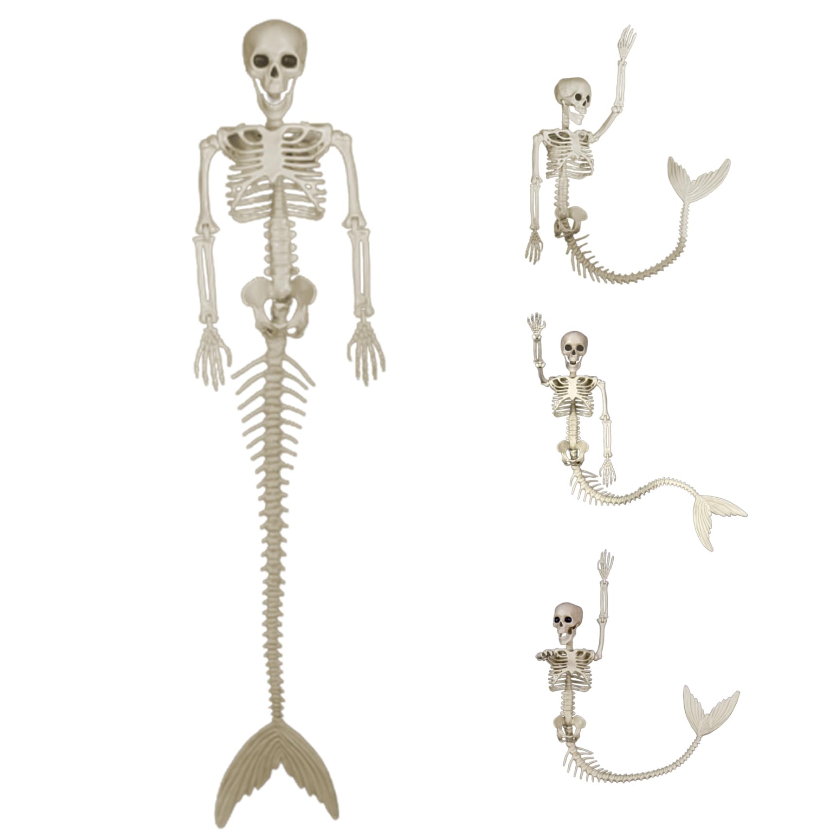 Squelette de poisson en plastique d'Halloween de 31.5 pouces avec joints mobiles pour décoration