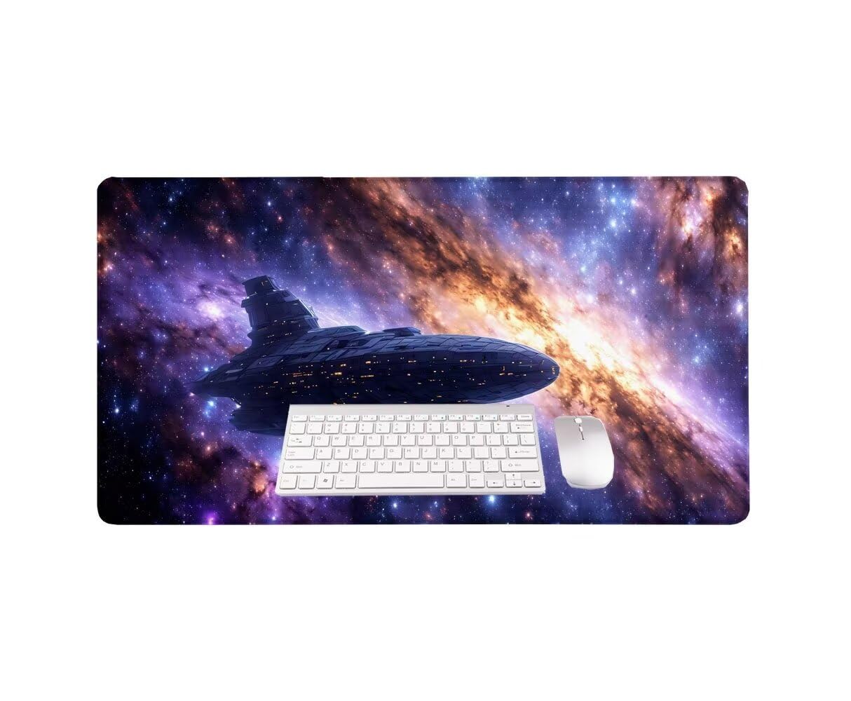 Tappetino Mouse XXL 1500x800x3 mm, Aereo del cielo stellato Tappetino per Mouse Lavabile, Tappetino Mouse Pad Accessori Gaming, Tappetino Computer con Base in Gomma Antiscivolo per Lavoro Ufficio W938