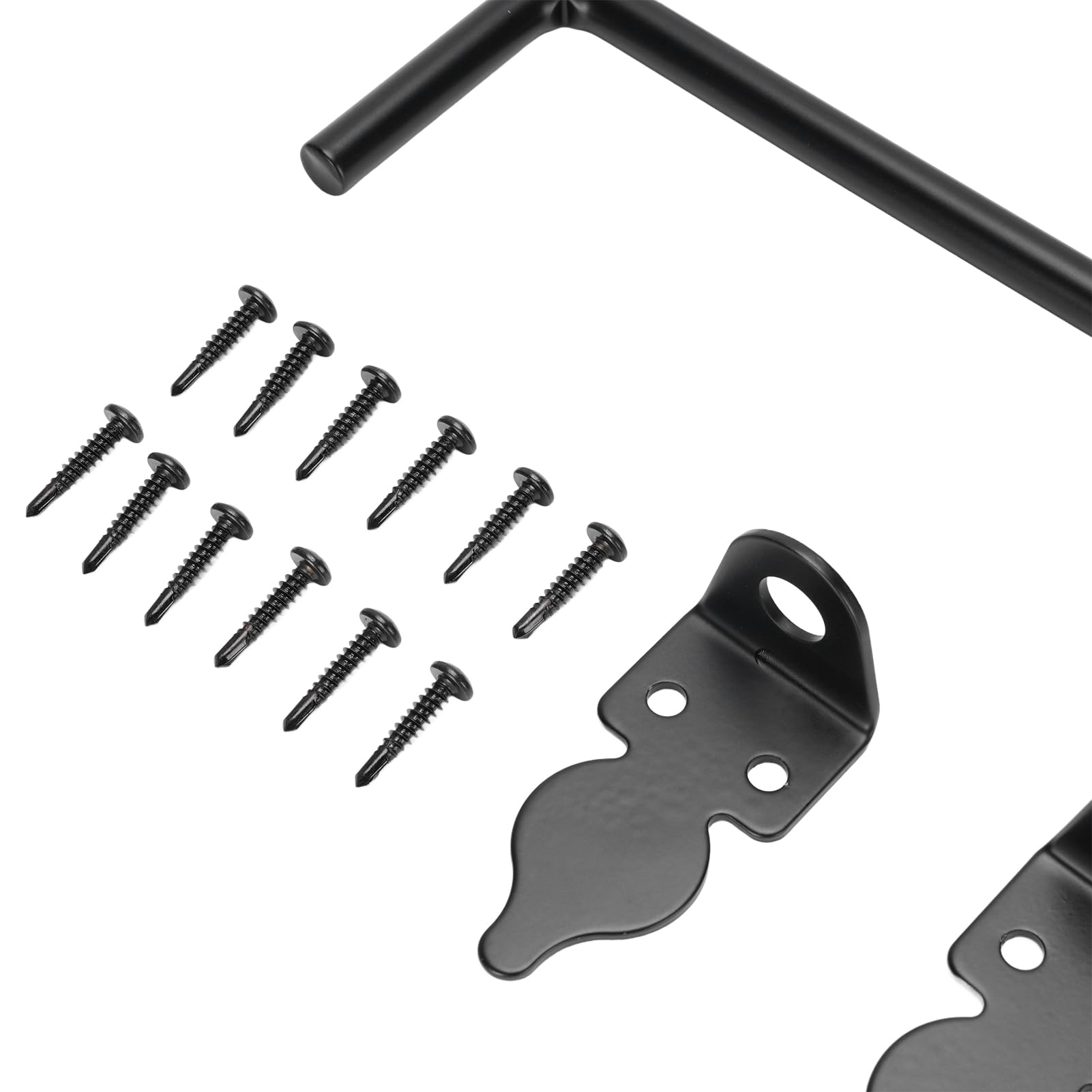 Cryfokt Varilla de Puerta de Acero de Aleación de 24 Pulgadas, Juego de 2 Varillas de Caída de Puerta con Sujetadores y Tornillos para de Madera, Adecuado para Uso en Exteriores