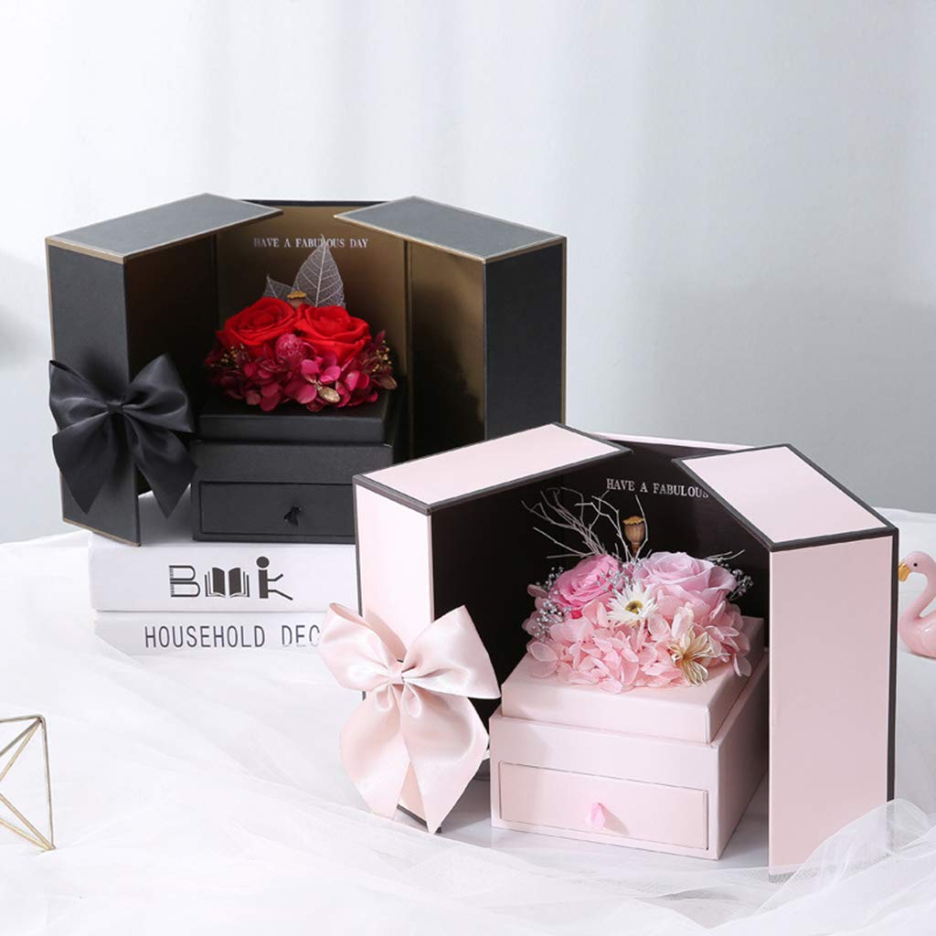 Collar Y Pendientes Con Rosa Eterna — Plata 925, Caja De Regalo Hecha A Mano, Ideal Para Madre, Novia, Día De La Madre