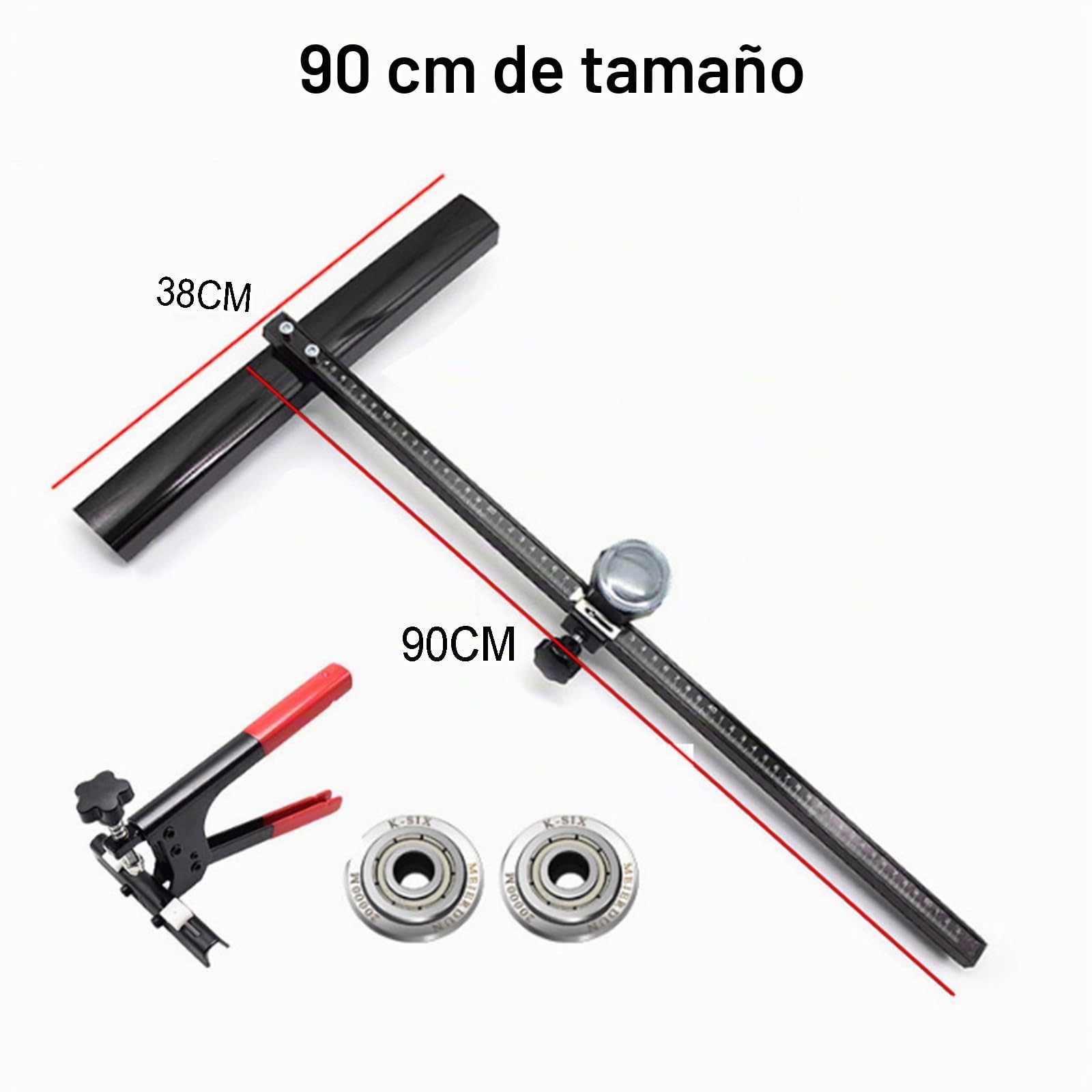 Máquina Cortadora De Baldosas De Cerámica, con Alicates Eléctricos para Baldosas De Vidrio + 2 Hojas De Corte, Longitud De Corte: 60/80/90 Cm, Profundidad: 3-15 Mm, para Porcelana,90cm