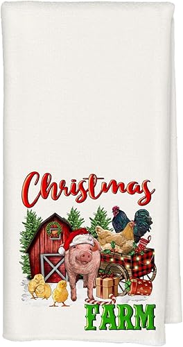 Miniatura 22 de Paños de Cocina Florales Bohemios de Reno Navideño, Toallas de Mano Decorativas Navideñas Florales Retro Groovy de los 70s Rosa y Verde para Reno