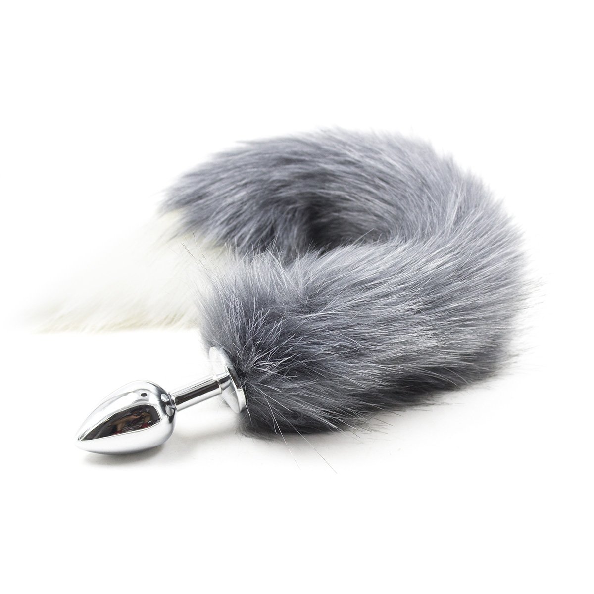 Fox Tail Plug Women Cosplay Costume Accessories (Grey/White)