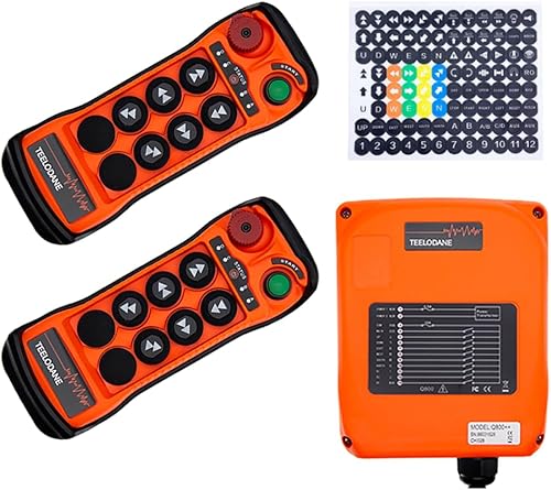 Teelodane Grúa superior de 6 botones con control remoto inalámbrico de 3 movimientos de una sola velocidad para cabrestante eléctrico de 12 V 24 V