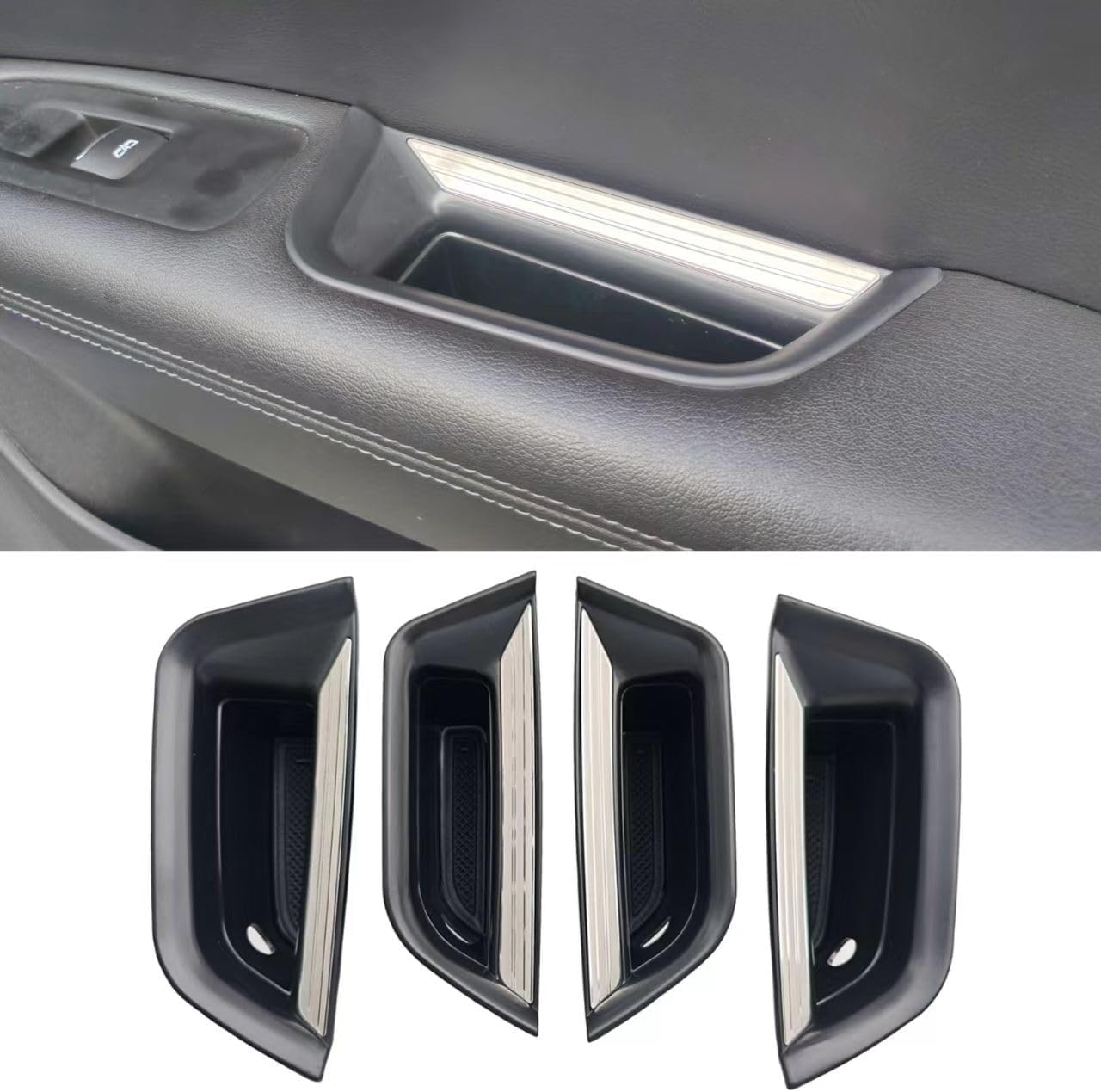 Car Door Handle Pocket Organizer For Cadillac XT5 2024 2023 2022 2021-2017 Accessories Insert Tray Storage Box Front rear door storage box (4PCS Storage Box-4 Door)