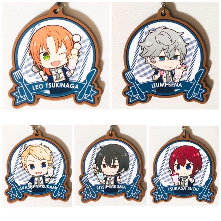 新品★あんスタ【Knights】アニカフェ★ラバーチャーム★夢ノ咲コック★セット 新品☆あんスタ☆Switch【春川宙】アニカフェ☆夢ノ咲コック☆4