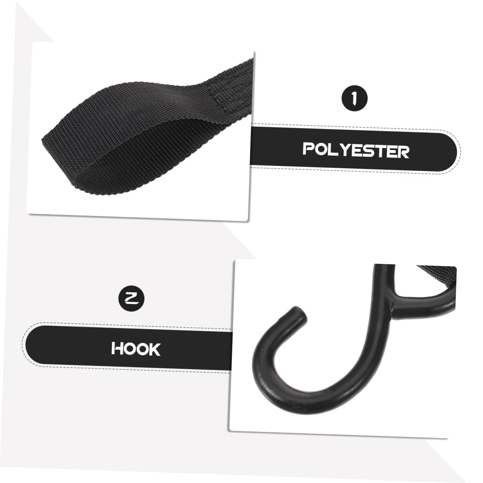 Motorrad Spanngurt aus Polyester für Gepäcksicherung | Schwarz, Schnell zu Verwenden, Befestigungsgurt für Roller und Zweiräder, 2 Stück-pack