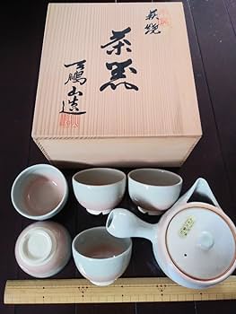 Amazon.co.jp: 茶器セット萩焼椿窯天鵬山廣瀬淡雅造煎茶道具揃