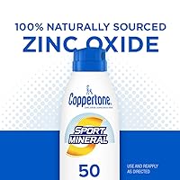 Vista 4 de Coppertone SPORT - Protector solar en aerosol SPF 50, protector solar mineral de óxido de zinc, resistente al agua, 5 onzas (paquete de 2)