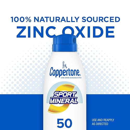 Miniatura 4 de Coppertone SPORT Sunscreen Spray SPF 50, Zinc Oxide Mineral Sunscreen, Water Resistant, 5 Oz (Pack of 2)