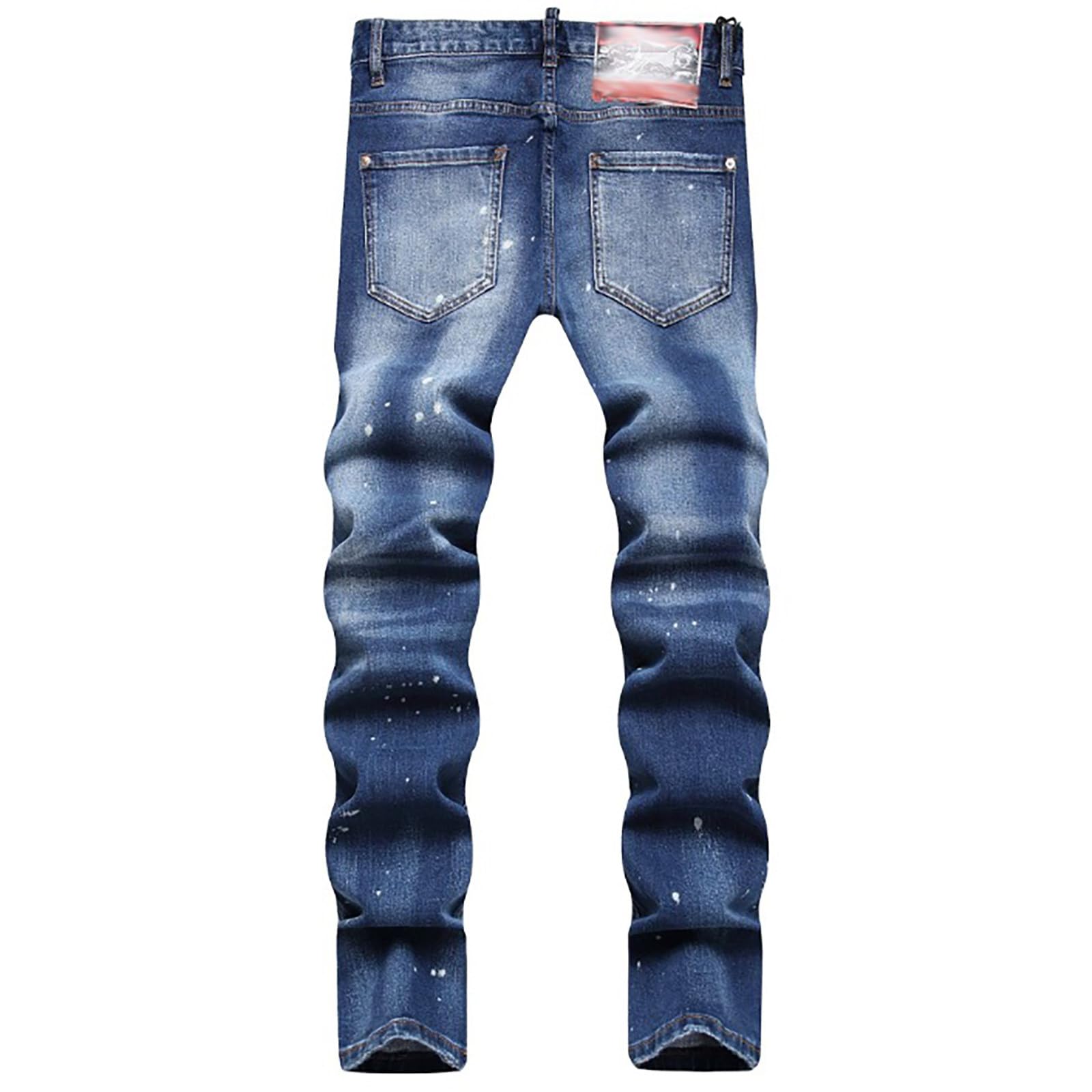 Skinny Jeans da uomo, slim fit, jeans strappati, per il tempo libero, vestibilità normale, in denim, per tutti i giorni, per il tempo libero, per lo streetwear Y2K, jeans distressed Hip Hop
