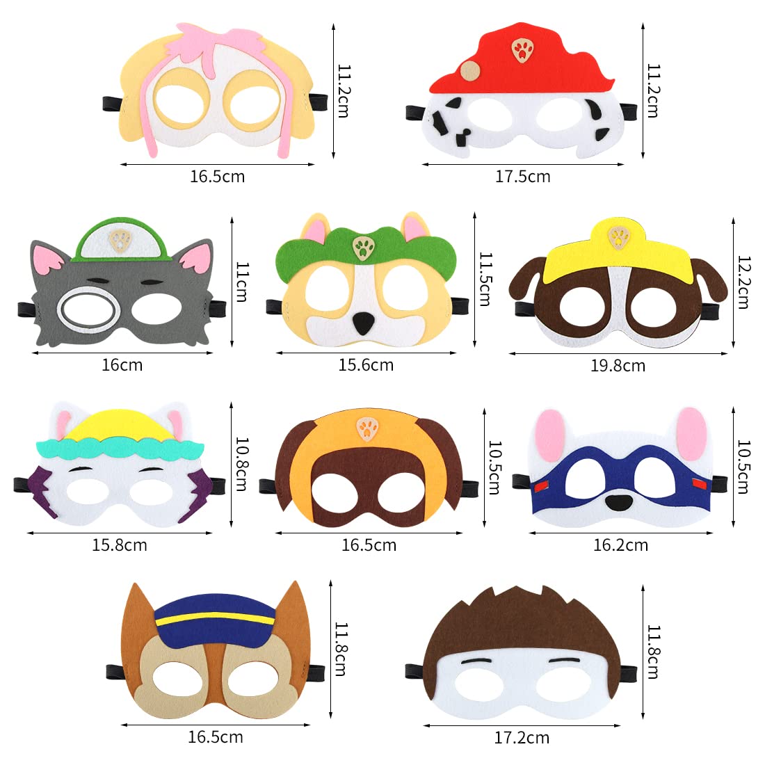 RXSPOYLY 12 Stück Cartoon Masken - Kinder Cosplay Masken Für Halloween & Partys