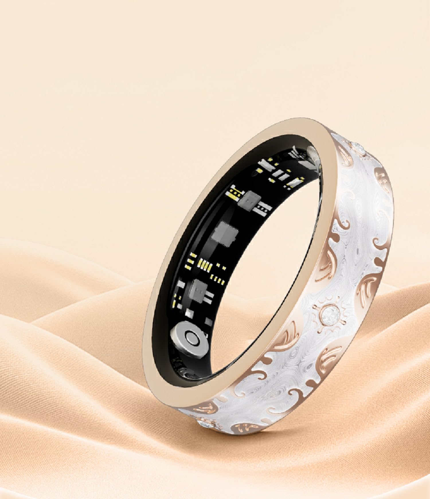 Smart Ring Fitness Tracker da donna, Bluetooth Fitness Health Ring w/frequenza cardiaca e monitoraggio del sonno per iPhone 17 16 15 14 13 12 11 Pro Max Samsung Galaxy S25 24 23 22 21 Fe