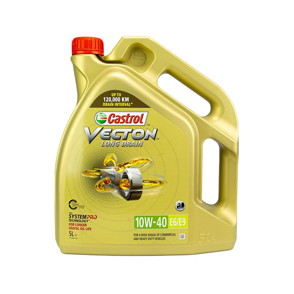 CASTROL Aceite de motor 10W-40 Vecton Aceite completamente sintético ACEA E11 API CJ-4 Long Drain E6/E9 5L Compatible con MERCEDES-BENZ Clase C T-modell S204 Clase E T-modell S212 Clase E Sedán W212