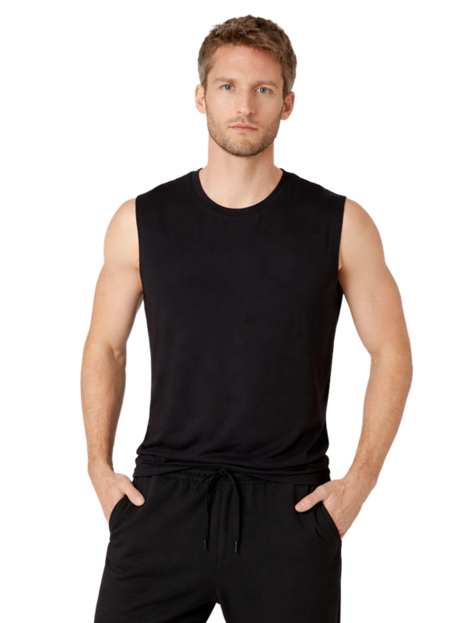 Men Cotton Gym Vest Breathable Sleeveless Sando Lightweight Workout Tank Top Comfortable Crew Neck Training Shirt Fitness Activewear for Gym Running-image-8