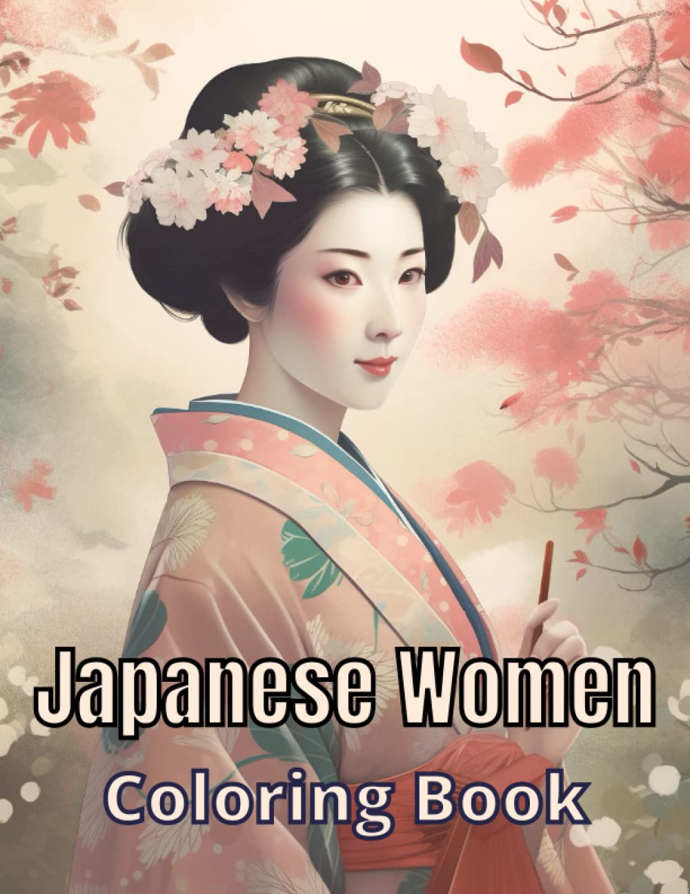 Japanese Women - Coloring Book with 50 Unique Portraits: Experience the Beauty of Japan with this Inspiring Coloring Book