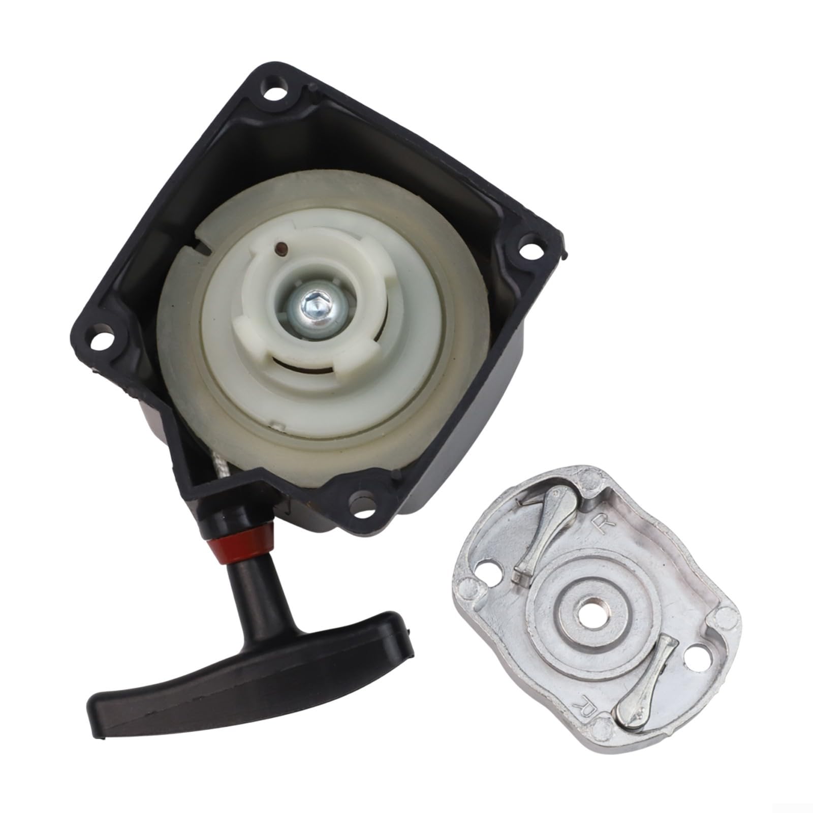 Recoil Pull Starter Drive Board Kit Compatible with PGBC-5200 PGMT-5200 PGWT-5200 HYBC5200 Lawn Mower Replacement Parts Metal Plastic Construction Black 13x8.25x4.2cm