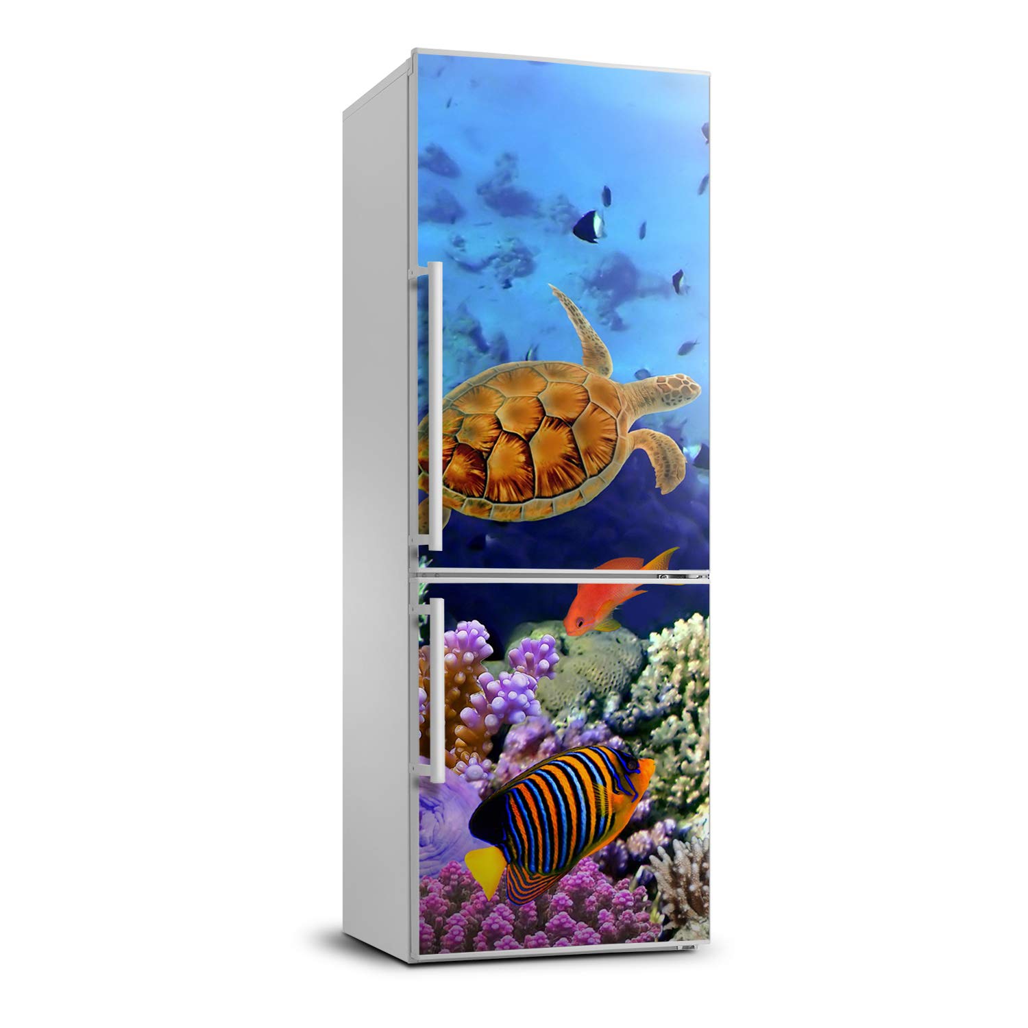 Autocollant frigo récif de corail pour masquer les défauts d'un mur XL