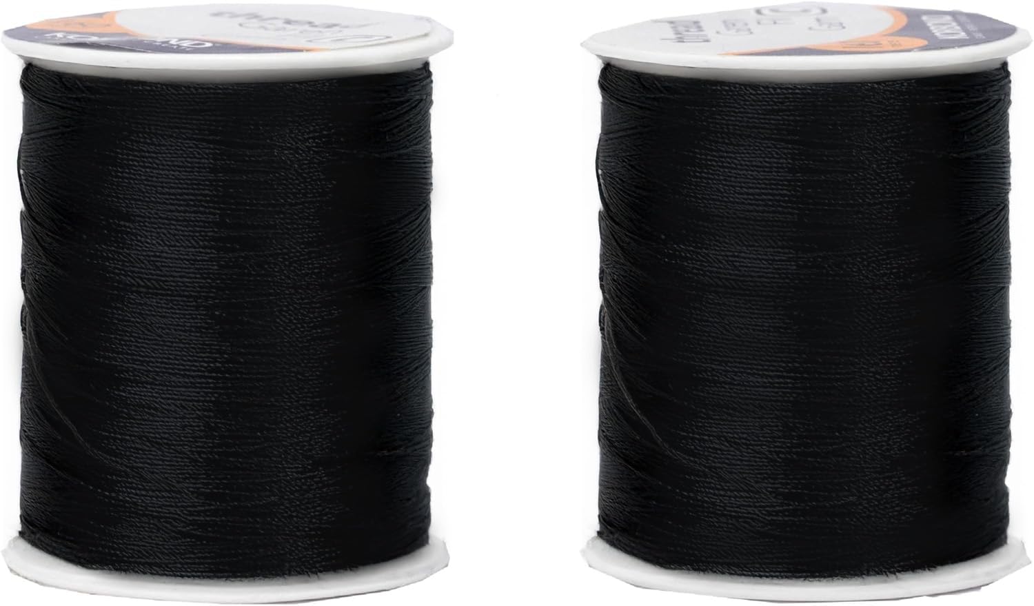 320m Sewing Thread –2 x 160m Spools - Black Polyester – Hand and Machine Sewing