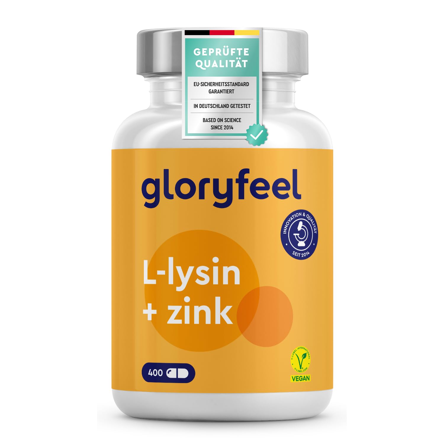 gloryfeel L-Lysin Kapseln L-Lysin 400 Kapseln - 1000 mg pro Tag