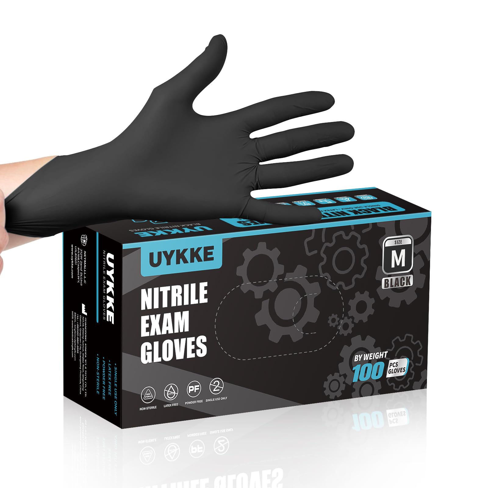 Nitrile Gloves HEAVY DUTY 7 Mil Disposable Gloves Black Nitrile Gloves Latex Free Cleaning Cooking Gloves 100PC